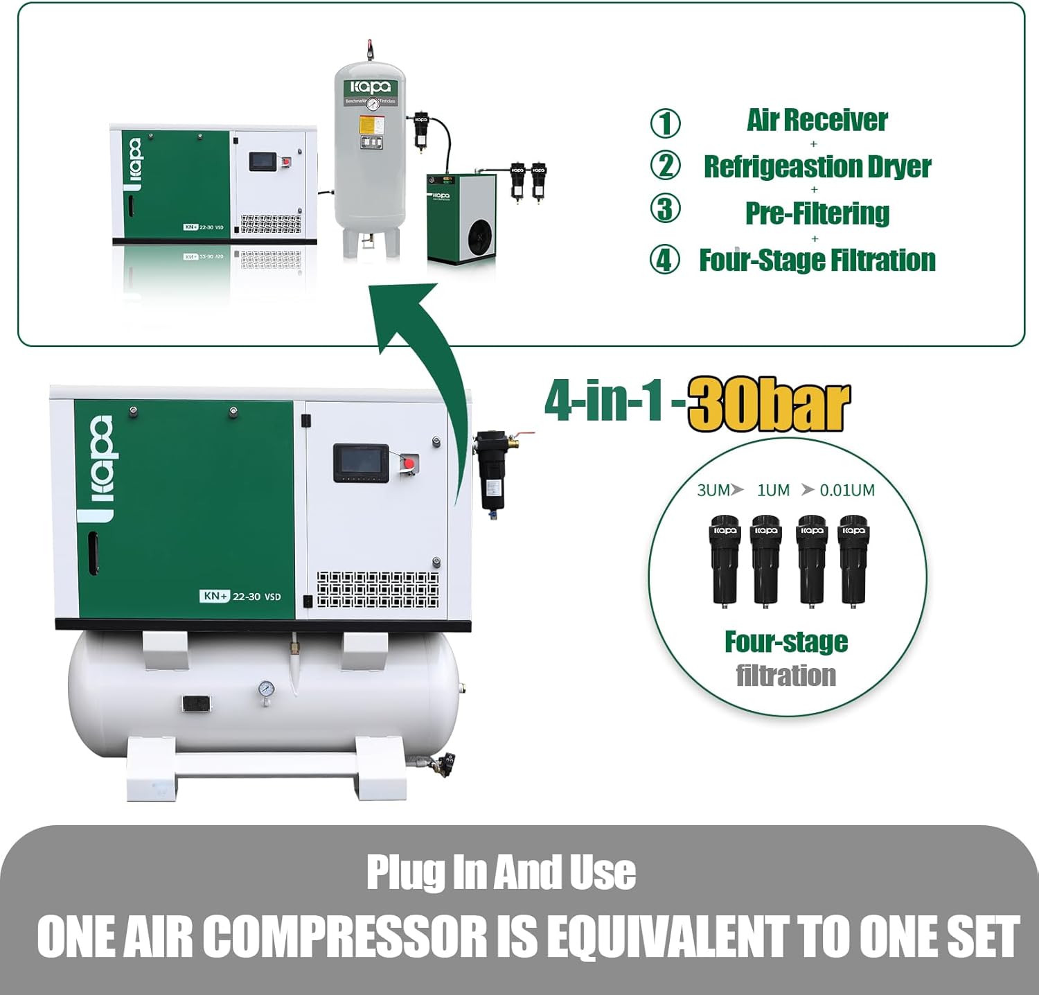 Step-by-step guide for kapa 30hp rotary screw air compressor review,30hp rotary screw air compressor worth buying,kapa 4-in-1 air compressor pros cons,VSD air compressor energy savings,best 30hp industrial air compressor,kapa rotary screw compressor vs alternatives - complete tutorial