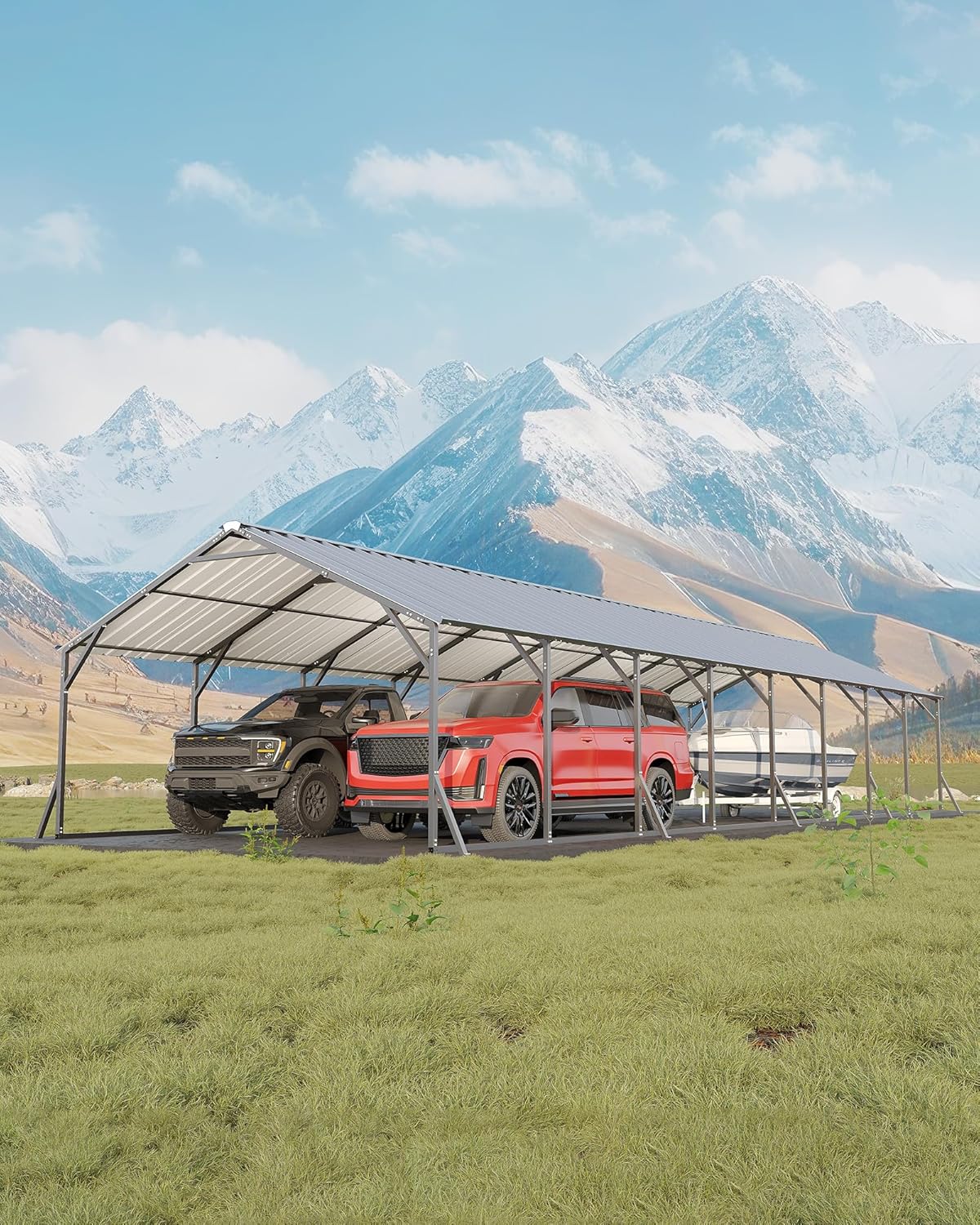 GarveeLife metal carport review detailed features and technical specifications for the 20x40 vertical roof steel carport