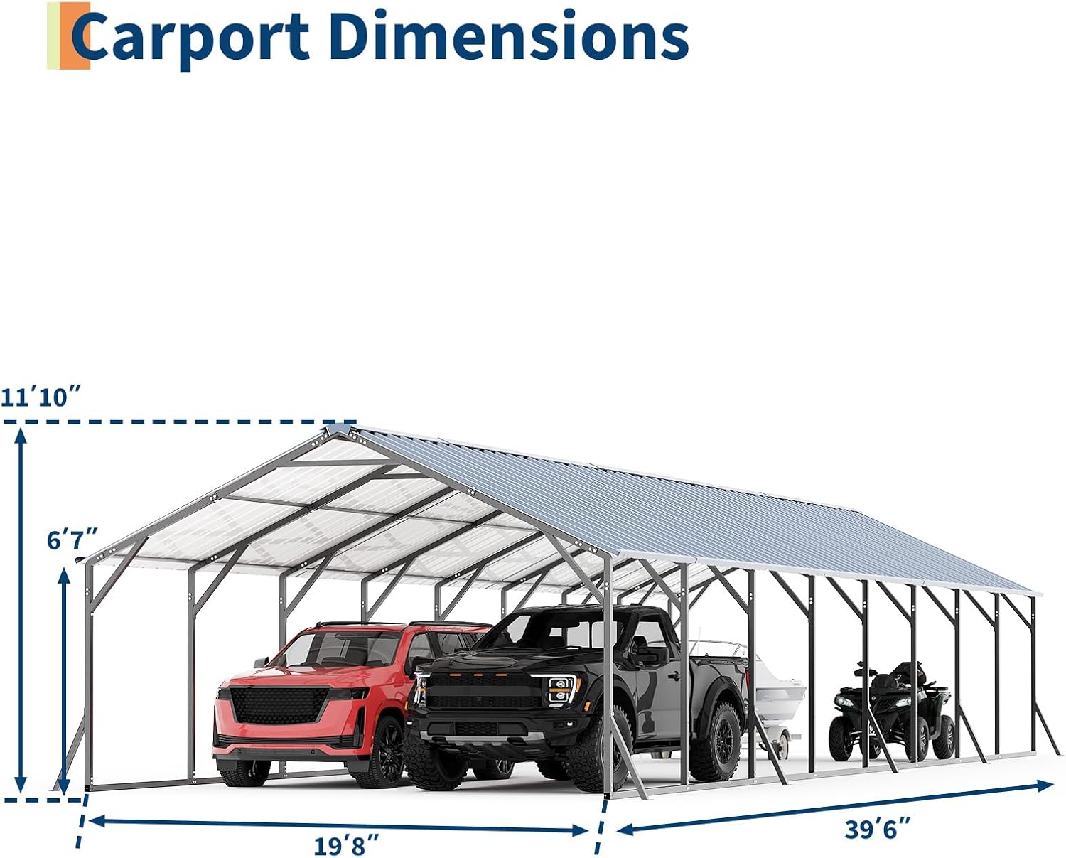 GarveeLife metal carport review performance testing in weather conditions showing the vertical roof design
