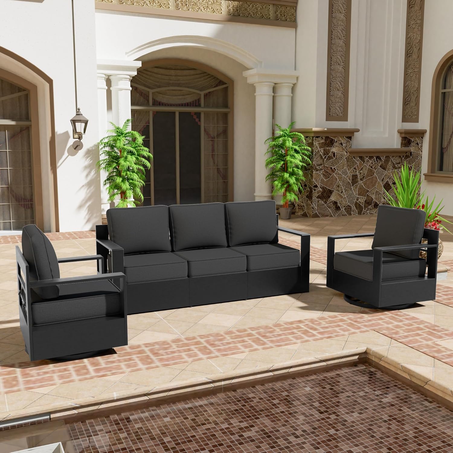 Qsoer outdoor furniture review,Qsoer patio set review and rating,Qsoer outdoor sofa review worth buying,3 piece patio set review pros cons,Qsoer aluminum furniture review honest opinion,Qsoer swivel chair review verdict unboxing and complete package contents