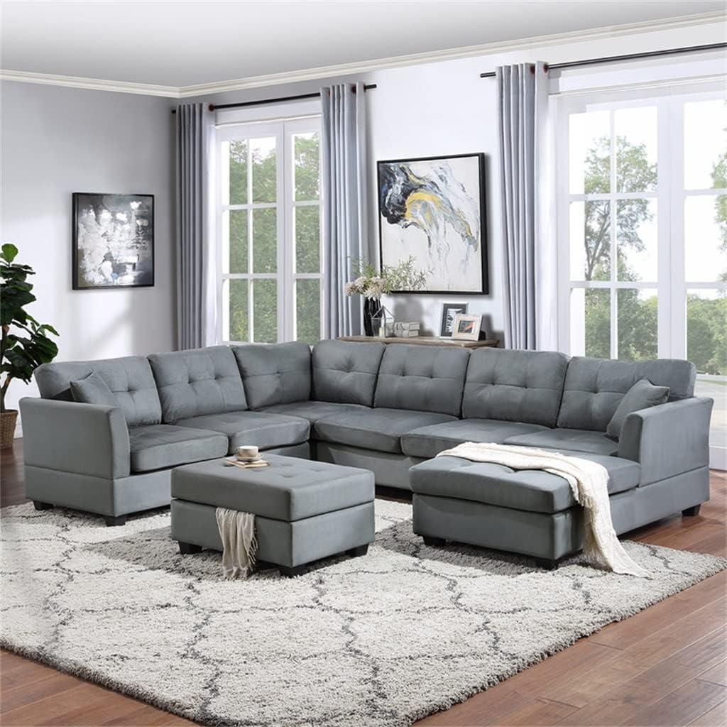 U-Style Upholstery Sectional Sofa review,U-Style sectional sofa review and rating,is U-Style upholstery sofa worth buying,U-Style sectional sofa review pros cons,U-Style sofa review honest opinion,U-Style upholstery sectional sofa review verdict unboxing and complete package contents